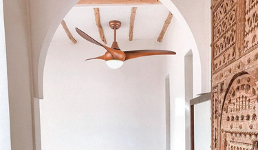 Copper Coil DC Ceiling Fan with Remote Control - Wood